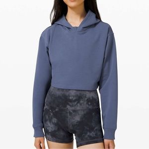 lululemon all yours cropped hoodie iron blue size 4